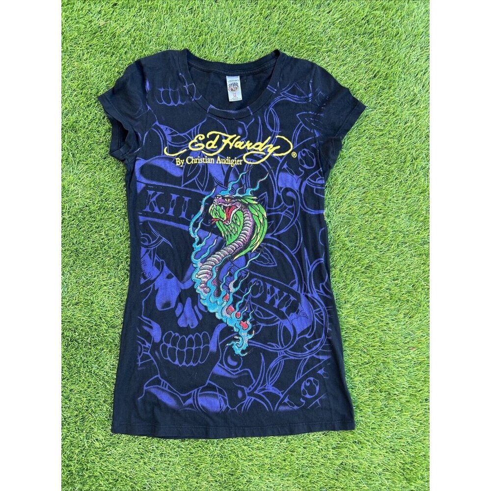 Ed Hardy by Christian Audigier Cobra/tiger Double Sided Graphic Vintage Size M